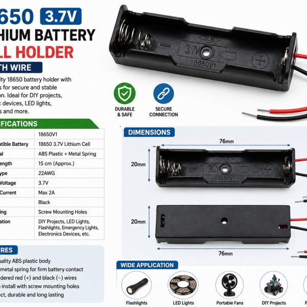 3.7v Lithium Battery Holder 18650